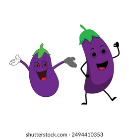 eggplant cartoon for random color and style on Background
