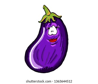 Eggplant cartoon vector