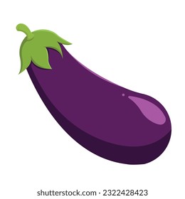 Eggplant cartoon vector illustration, simple icon, colored, vegetable illustration