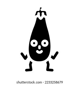 eggplant character glyph icon vector. eggplant character sign. isolated symbol illustration
