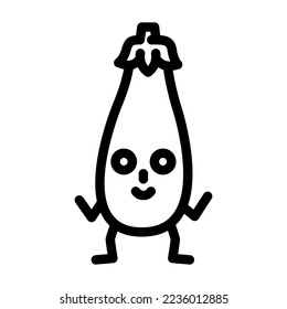 eggplant character line icon vector. eggplant character sign. isolated contour symbol black illustration