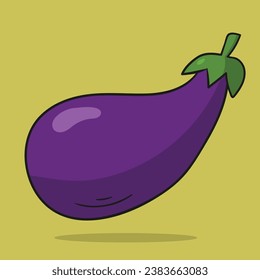 berenjena. Concepto aislado. Vector de estilo de caricatura plana