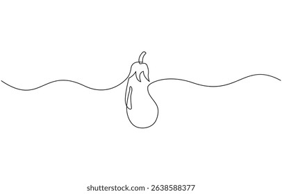 Eggplant in continuous line art drawing style. Single line drawing eggplant, Aubergine fruit black linear sketch isolated, One continuous line drawing eggplant vegetable. eggplant single line illustra