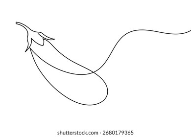 Berinjela desenho contínuo de uma linha de vegetal em estilo minimalista. Perfeito para o design de estilo de vida alimentar, orgânico e saudável