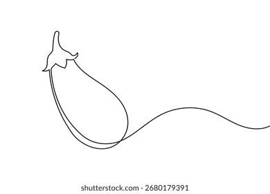 Berinjela desenho contínuo de uma linha de vegetal em estilo minimalista. Perfeito para o design de estilo de vida alimentar, orgânico e saudável