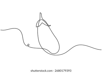 Berinjela desenho contínuo de uma linha de vegetal em estilo minimalista. Perfeito para o design de estilo de vida alimentar, orgânico e saudável