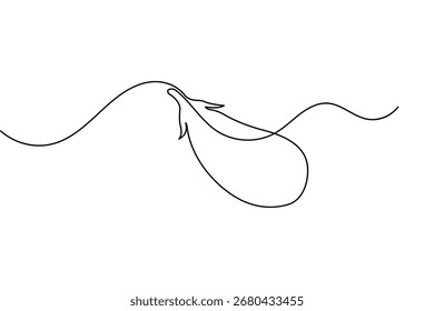 Eggplant continuous one line drawing and minimalist style isolate outline vector illustration design