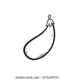 dibujo de la mano vectorial del icono de berenjena