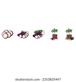 Eggplant emoji icon cartoon, eggplant symbol. Isolated vegetable vector clip art illustration.