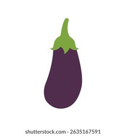 Ilustración vectorial plana de dibujos animados de berenjena