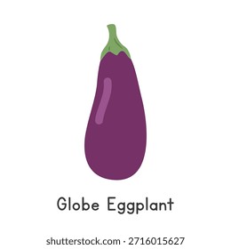 Aubergine, flache Cartoon-Vektorgrafik einzeln auf weißem Hintergrund