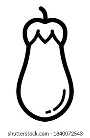 Eggpflanzenflat-Symbol einzeln auf weißem Hintergrund