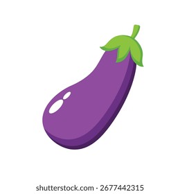 Aubergine. Flaches Vektordesign von Auberginen einzeln auf weißem Hintergrund