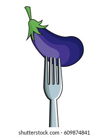 eggplant fork fresh image