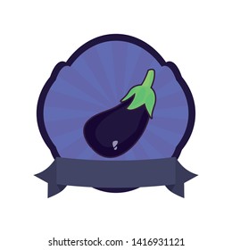 eggplant fresh vegetables icon vector ilustrate