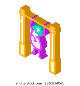 eggplant fruit fitness character isometric icon vector. eggplant fruit fitness character sign. isolated symbol illustration