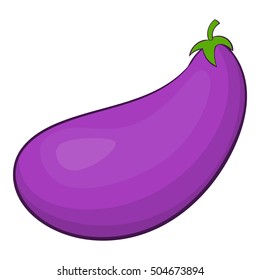 Eggplant fruit icon. Cartoon illustration of eggplant vector icon for web design