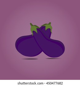 Eggplant fruit. Vector illustration background