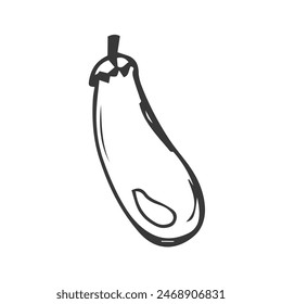 Eggplant graphic drawing. Illustration for menu, cafe and kitchen decor