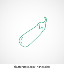 Eggplant Green Icon On White Background
