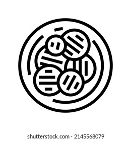 eggplant grilled line icon vector. eggplant grilled sign. isolated contour symbol black illustration