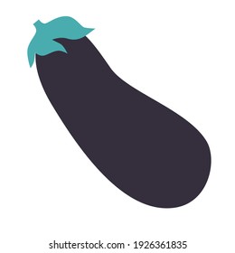 Eggplant hand drawing vector illustratoin. Vegetables cartoon flat illustration. Abstract icon vegetable.