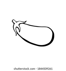 Planta de huevos. Ilustración vectorial dibujada a mano en estilo de esbozo. Imagen en blanco y negro de verduras.