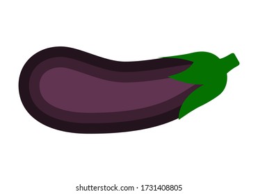 Eggplant. Healthy and delicious food. Vector graphics on a white background.