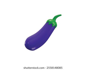 Eggplant Icon 3d rendering Healthy vegetables icon vector illustration