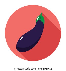 Eggplant icon. Aubergine icon. Flat eggplant icon. Flat aubergine icon. Aubergine, eggplant  vector