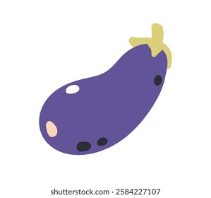 Eggplant icon. Aubergine, fresh healthy natural farm vegetable. Raw organic vitamin food, nutrition, ingredient. Colored flat graphic vector illustration isolated on white background