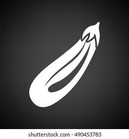 Eggplant  icon. Black background with white. Vector illustration.