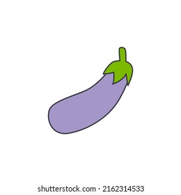 Eggplant icon in color, isolated on white background 