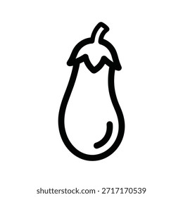 Ícone de berinjela desenhando com vegetal. Ingrediente de alimento fresco, símbolo de dieta e conceito de ilustração de cultura cultivada. Símbolo de nutrição