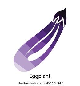 Eggplant  icon. Flat color design. Vector illustration.