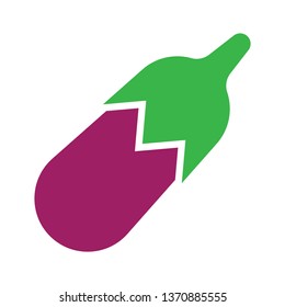 Eggplant icon. Flat illustration of eggplant vector icon isolated on white background
