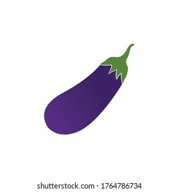 Eggplant icon. Flat illustration of eggplant vector icon isolated on white background