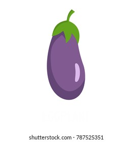Eggplant icon. Flat illustration of eggplant vector icon isolated on white background