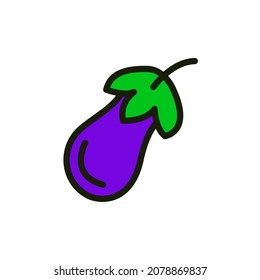 Auberginensymbol. Flach-Violett-Aubergine