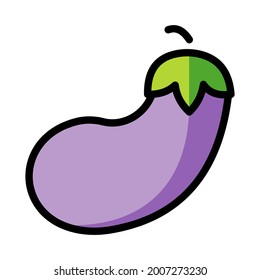 Icono de berenjena estilo plano ilustración vectorial aislada en fondo blanco