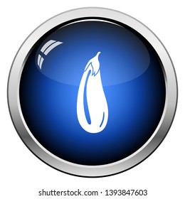 Eggplant Icon. Glossy Button Design. Vector Illustration.