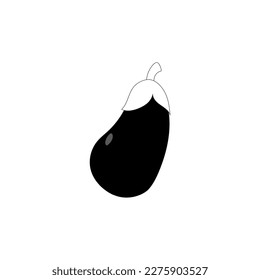 Eggplant icon glyph cool. Aubergine icon illustration. Eggplant black simple silhouette vector, vegetable symbol template for graphic and web design