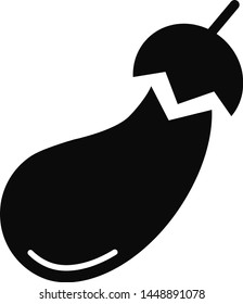 eggplant icon glyph cool cute icon pack app design icon. Cartoon eggplant sign vector