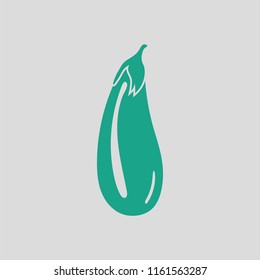 Eggplant  icon. Gray background with green. Vector illustration.