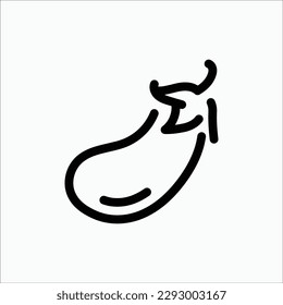 icono de berenjena, icono aislado en fondo claro, perfecto para sitio web, blog, logotipo, diseño gráfico, medios sociales, interfaz de usuario, aplicación móvil