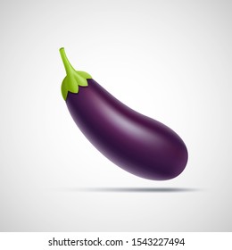 Eggplant icon isolated on a white background. Ripe juicy vegetable. Vector illustration.