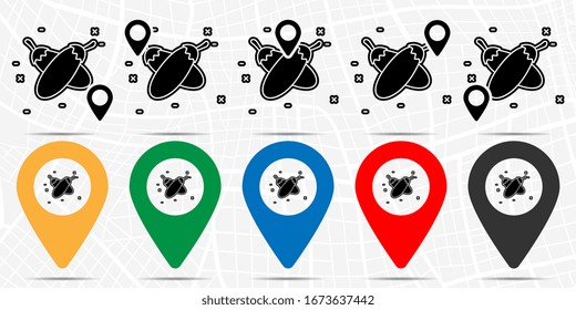 Eggplant icon in location set. Simple glyph, flat illustration element of agriculture theme icons