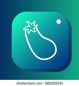 Eggplant icon logo element sign vector in blue mobile app