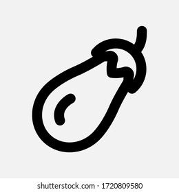 Icono de berenjena sobre fondo blanco
