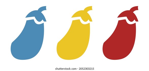 eggplant icon on a white background, vector illustration